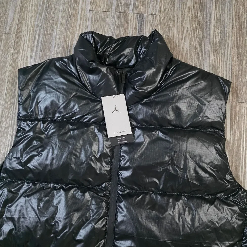 Nike Air Jordan Flight Therma-Fit Vest Gilet Down Fill Black Small S FV7273-010